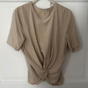 lululemon athletica sparkly gold t-shirt